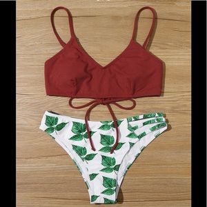 Leaf cami cutout side bikini